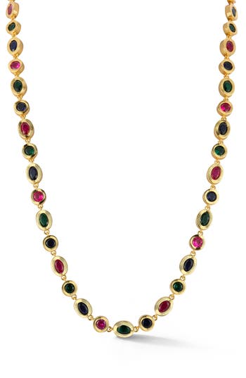 Shop Chloe & Madison Chloe And Madison Cubic Zirconia Tennis Necklace In Gold