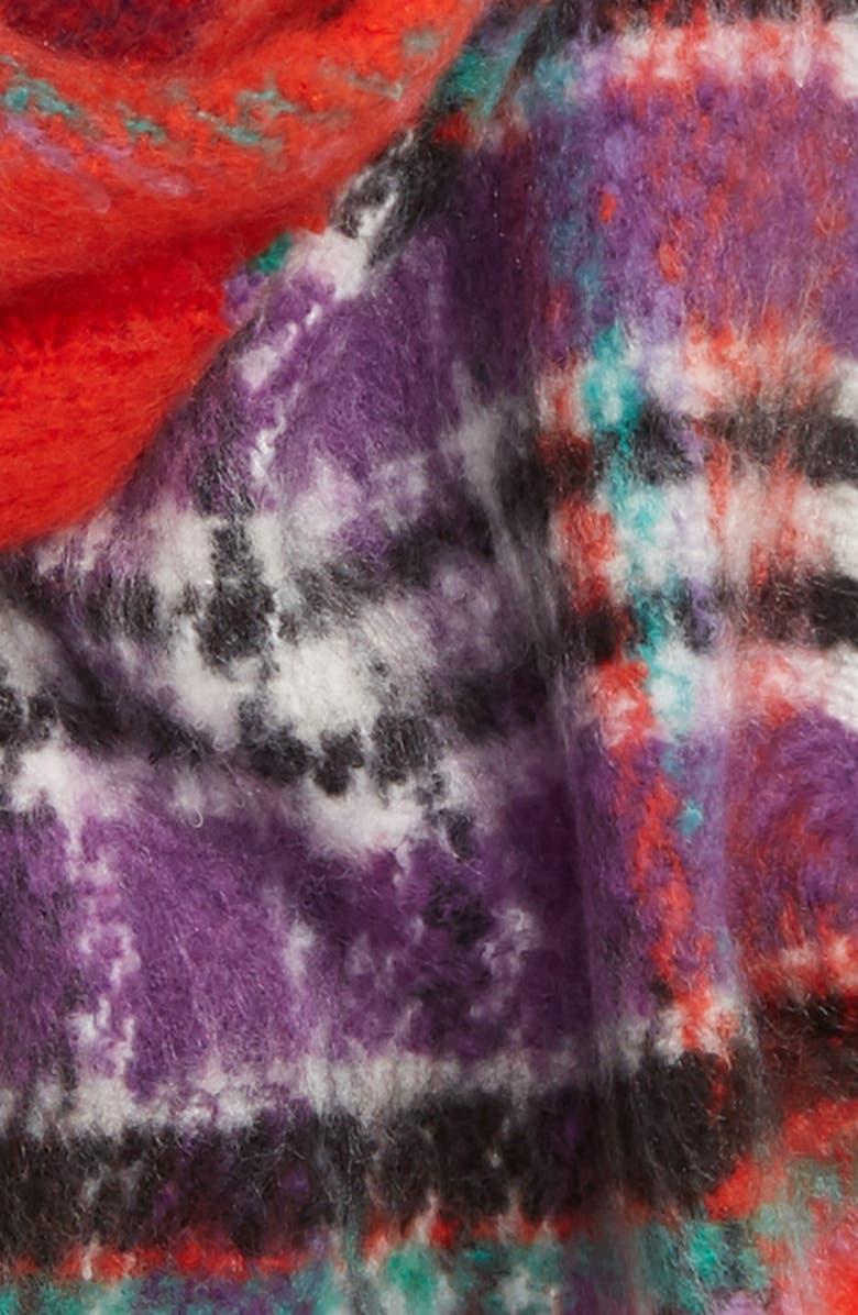 Topshop Heavy Check Scarf, Alternate, color, 