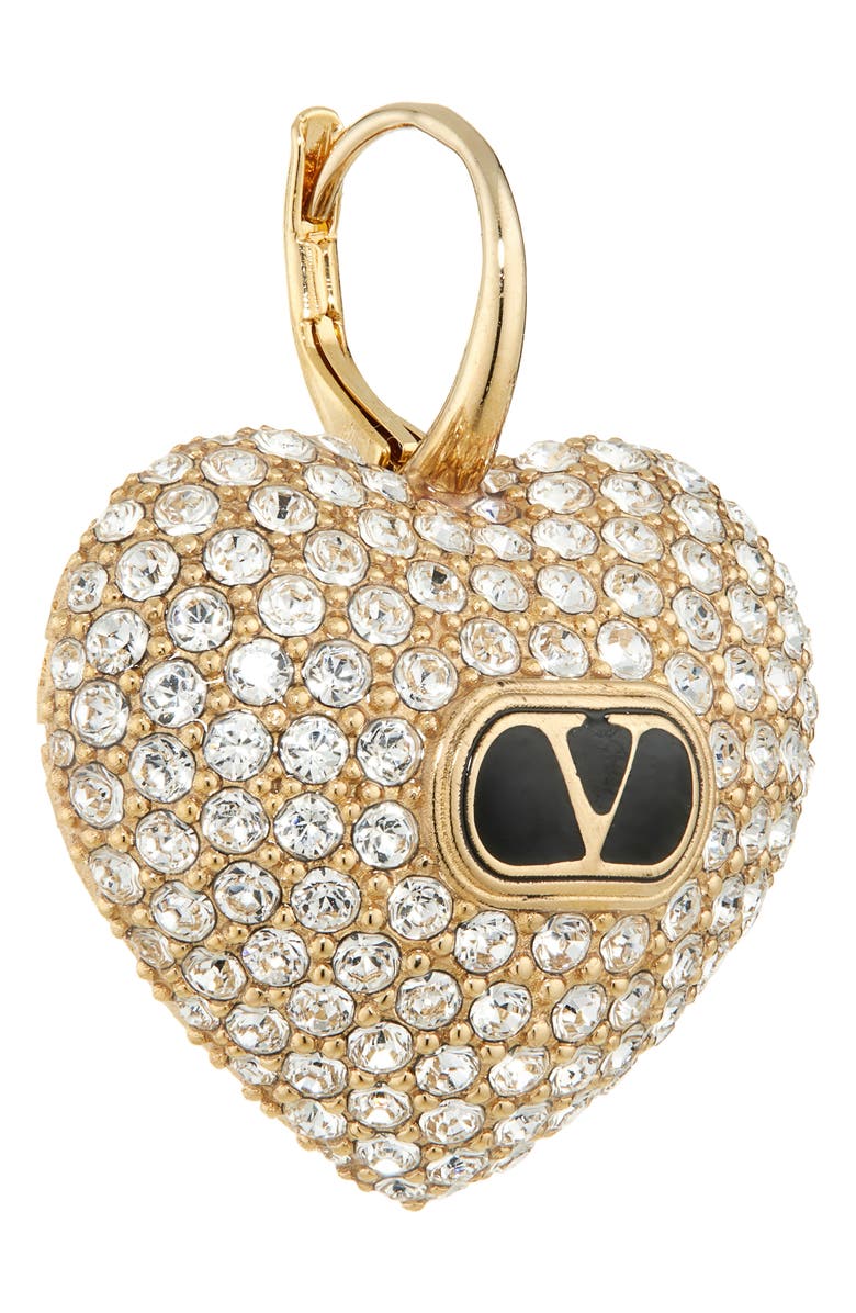 Valentino Garavani Coeur Royal Earrings, Alternate, color, Nero/ Crystal