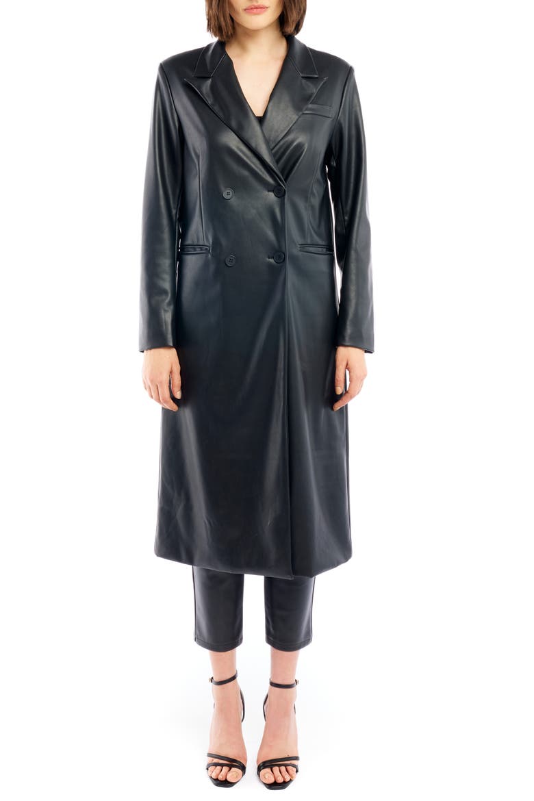 Bina Faux Leather Jacket, Main, color, BLACK