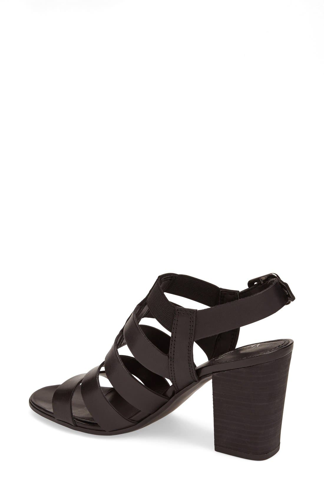 'Montage' Leather Sandal, Alternate, color, BLACK