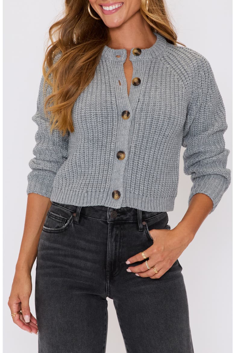 Aurora Crewneck Cardigan, Main, color, GREY