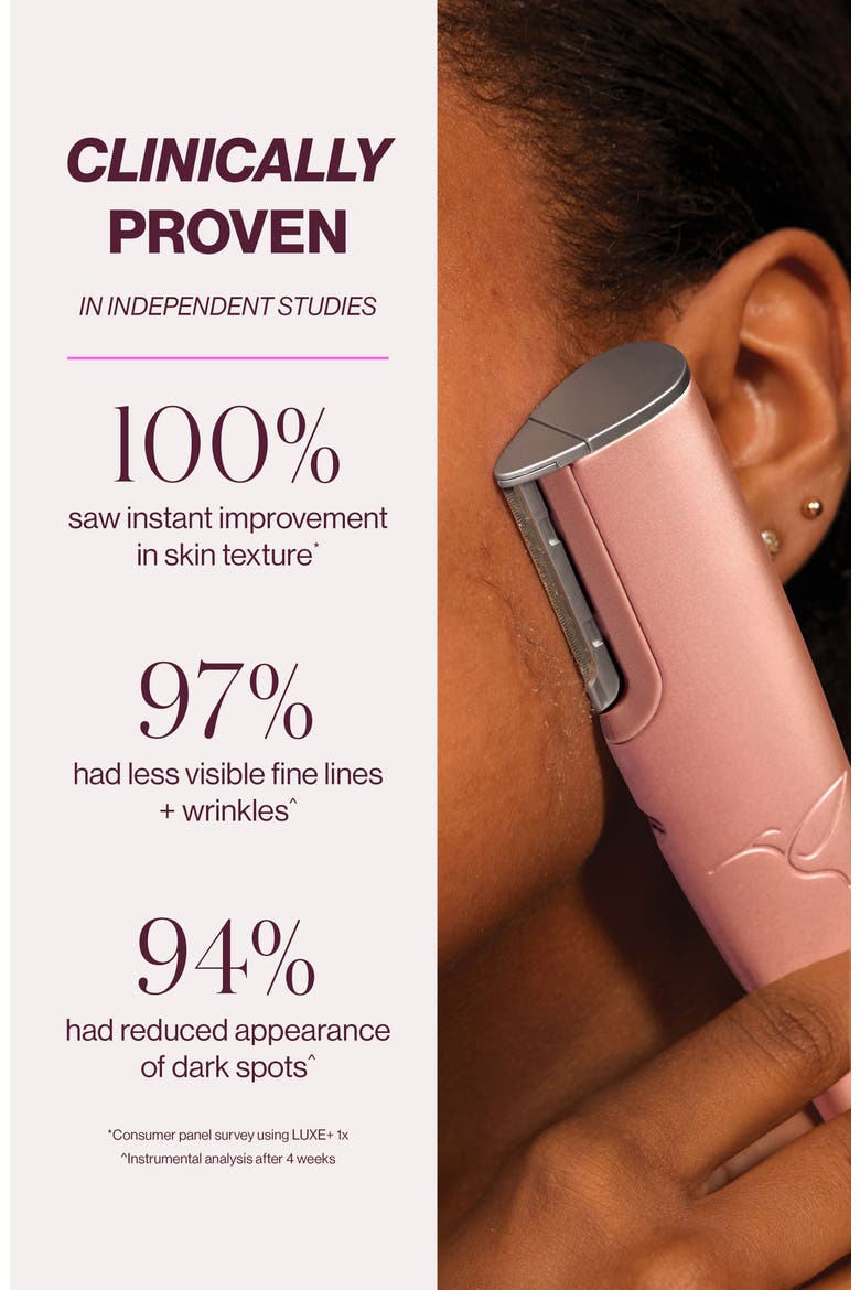 LUXE+ Advanced Sonic Dermaplaning & Peach Fuzz Removal Set $199 Value, Alternate, color, ROSE GOLD