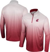 COLOSSEUM Men's Colosseum White/Crimson Washington State Cougars Laws of Physics Quarter-Zip Windshirt