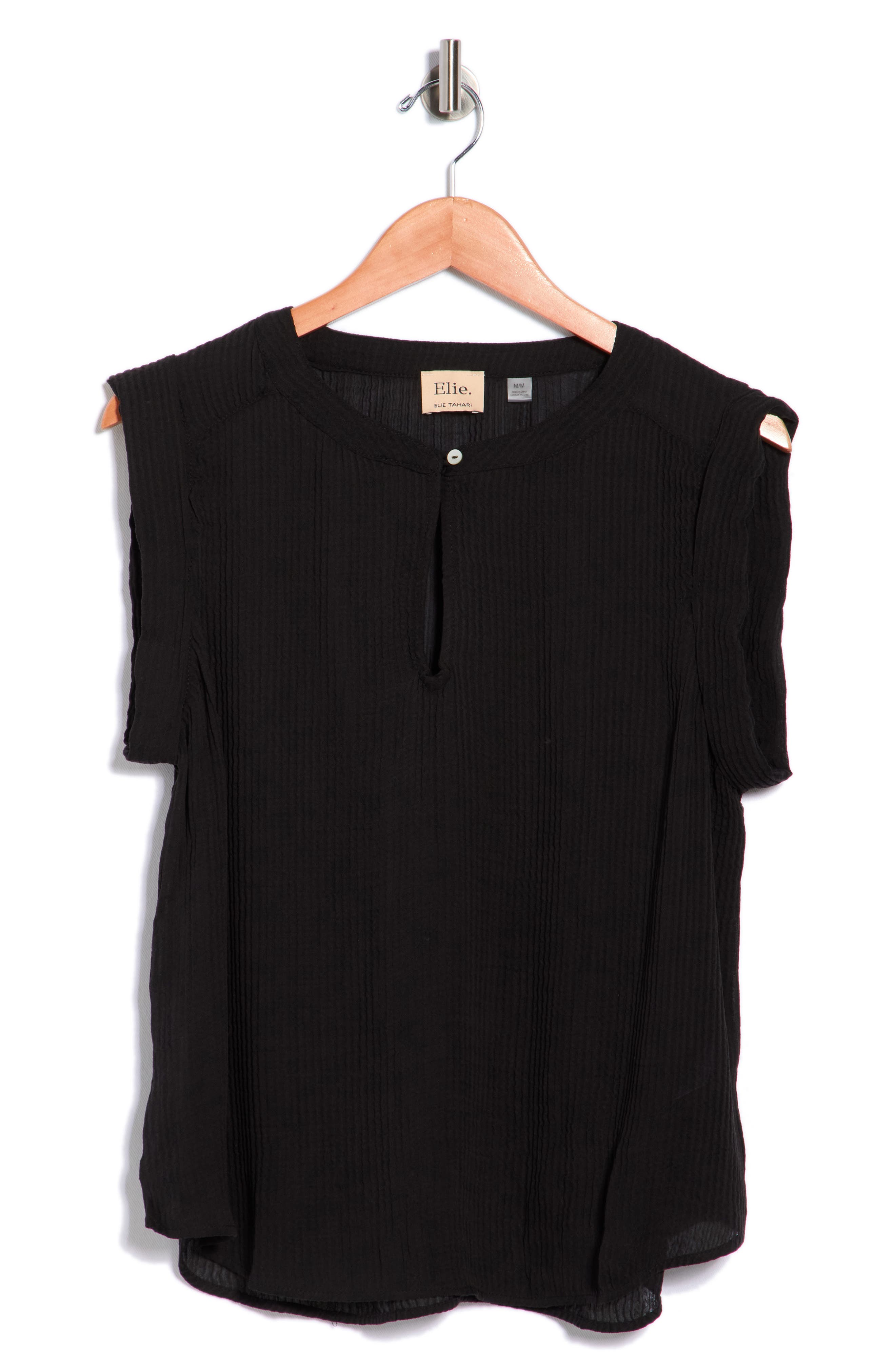 ELIE ELIE TAHARI Cap Sleeve Shirred Top