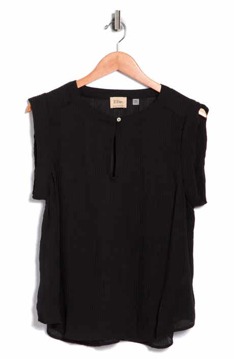 ELIE ELIE TAHARI Cap Sleeve Shirred Top