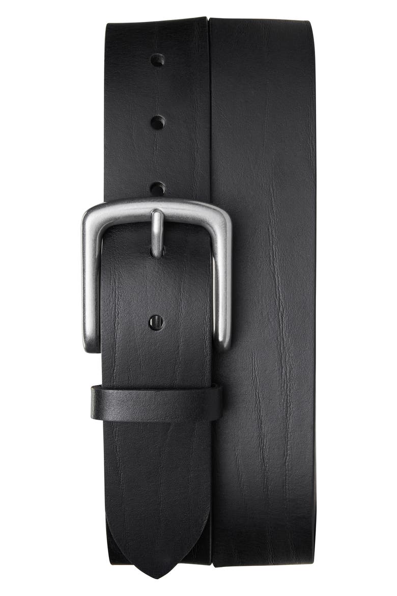 Essential Leather Belt, Alternate, color, BLACK