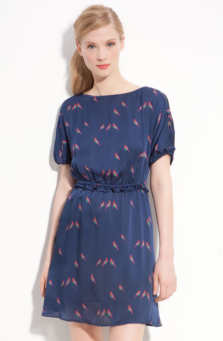MARC BY MARC JACOBS 'Finch Charm' Print Silk Dress, Main, color, 