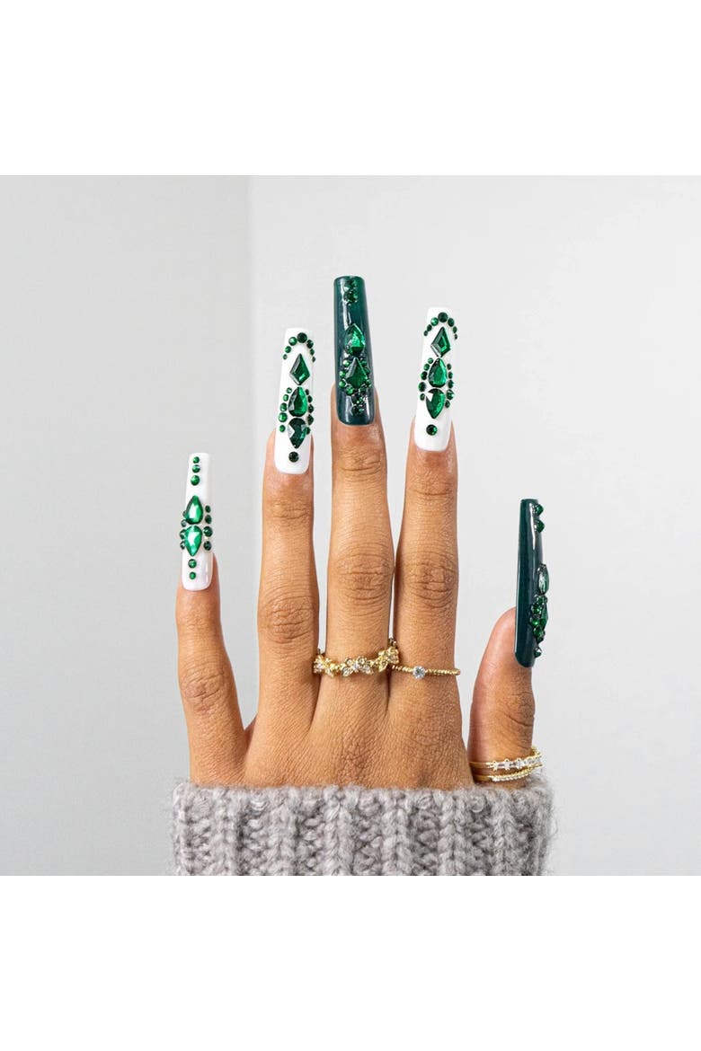 3H Luxury Handmade Press-on Nails - Green Enigma, Alternate, color, Multicolor
