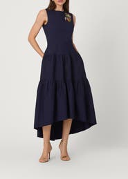 Shoshanna Midnight Embellished Cotton Faille Skylar Dress