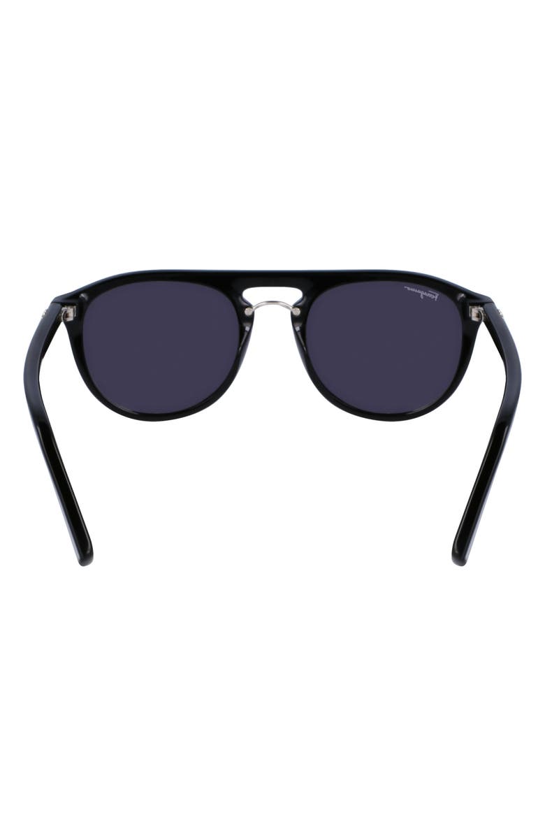 FERRAGAMO Gancini 54mm Aviator Sunglasses, Alternate, color, Black