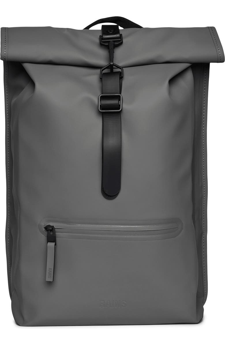 Rains Rolltop Waterproof Rucksack, Main, color, Grey