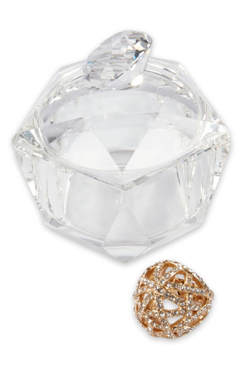 Bey-Berk Faceted Crystal Storage Jewlery Jar with Lid, Alternate, color, Multi-Color
