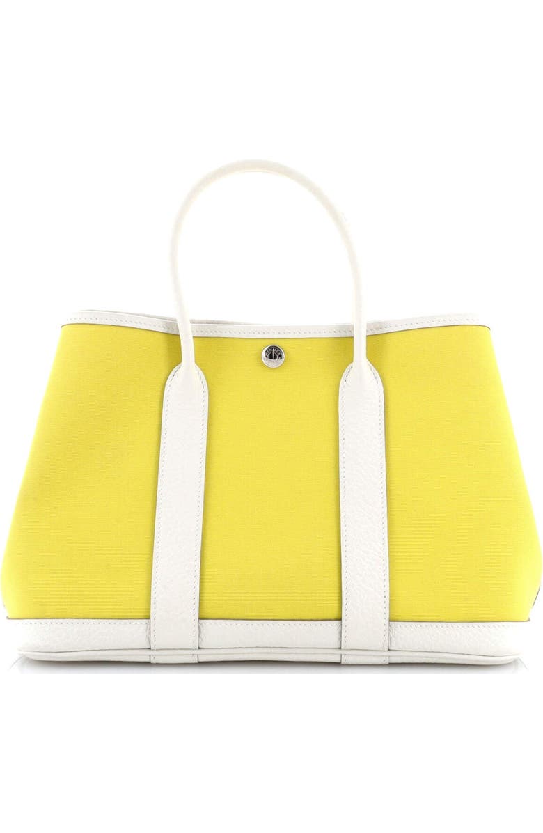 Pre-Owned Hermes Garden Party Tote Toile and Leather 30, Alternate, color, Lime