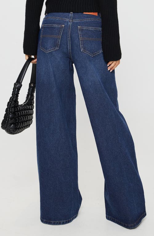 Princess Polly Naylor Low Rise Wide Leg Jeans In Blue