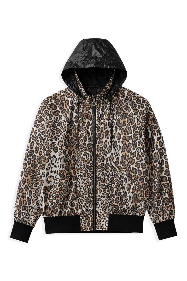 Zaylee Leopard Printed Bomber Jacket, Alternate, color, BLACK LEOPARD