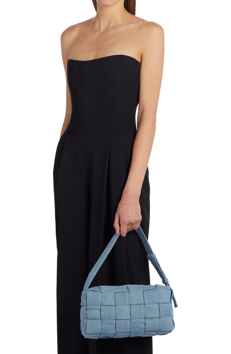 Bottega Veneta Cassette Intrecciato Denim Shoulder Bag, Alternate, color,