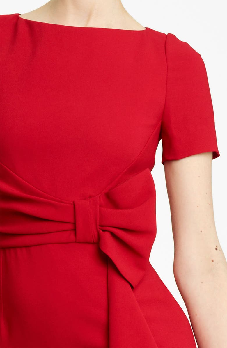 Valentino Side Drape Stretch Cady Dress, Alternate, color, 