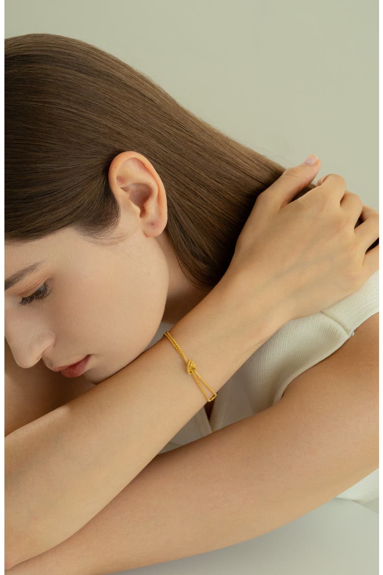 Sterling Silver 18k Gold Plated Noelle Knot Bracelet Minimalist, Alternate, color, Gold
