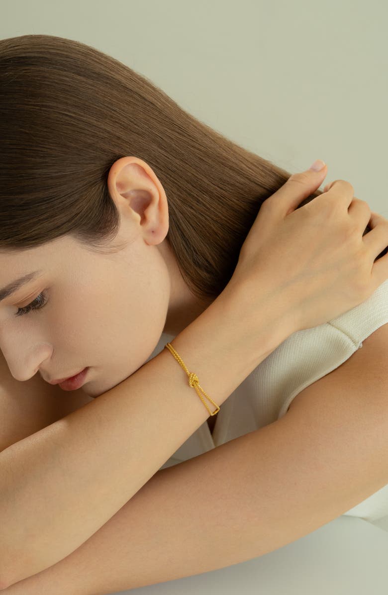 Bearfruit Jewelry Sterling Silver 18k Gold Plated Noelle Knot Bracelet Holiday Gift Idea, Alternate, color, Gold