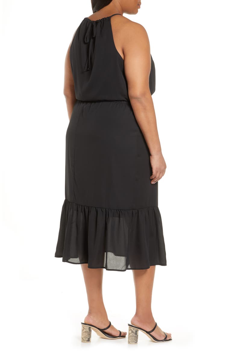 Gibson x International Women's Day Living in Yellow Halter Midi Dress, Alternate, color, BLACK