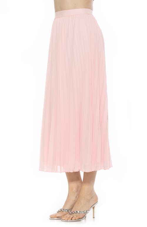 Alexia Admor Kesia Midi Chiffon Pleated Skirt In Pink