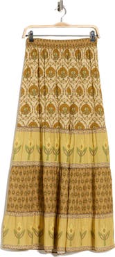 Joie Printed Tiered Maxi Skirt