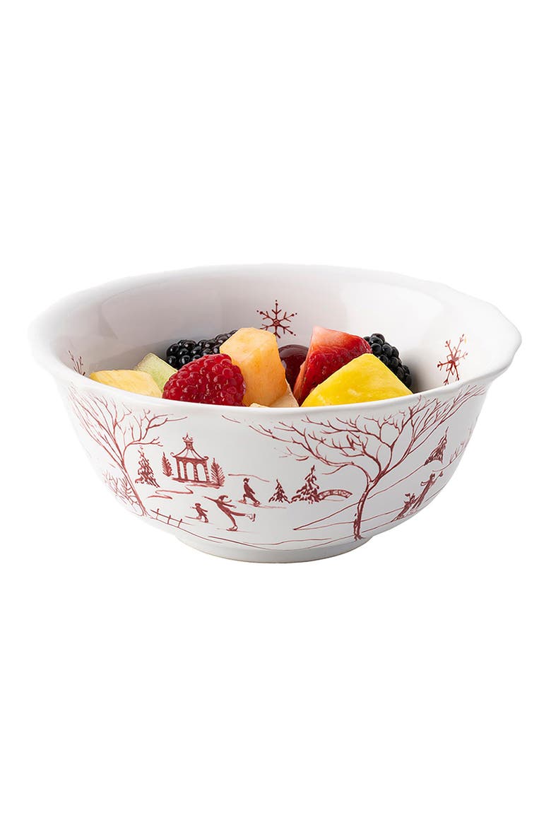 Country Estate Winter Frolic Ruby Cereal/Ice Cream Bowl, Alternate, color, RUBY