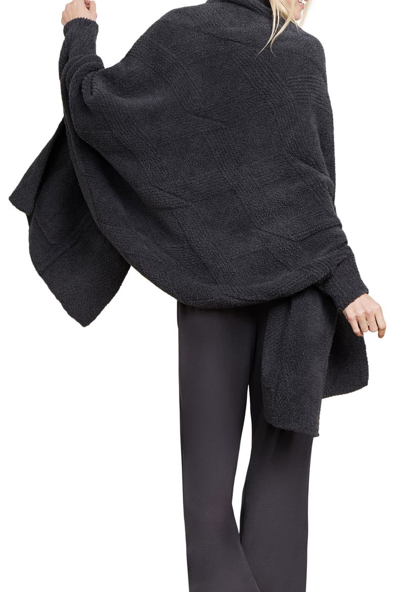 CozyChic® Cable Knit Blanket Wrap, Alternate, color, CARBON