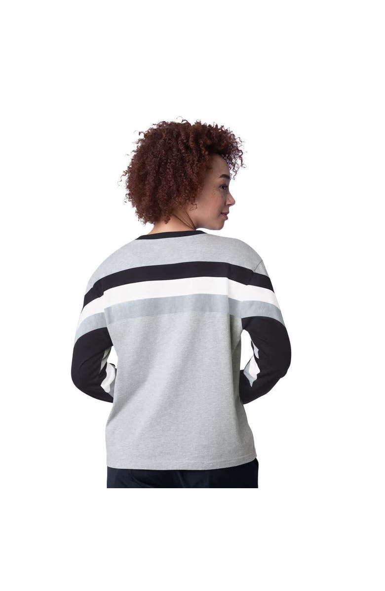 STARTER Women's Starter Heather Gray Chicago White Sox Triple A Fashion Color Block Long Sleeve Top, Alternate, color, Heather Gray
