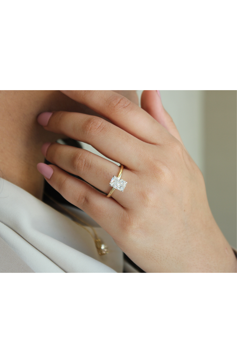 LuvMyJewelry Tia 14K Gold Radiant Lab Grown Diamond Hidden Halo Ring - 2.1 Ct, Alternate, color, 14K Yellow Gold