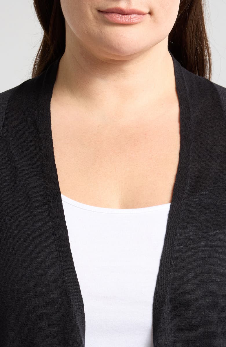 Eileen Fisher Organic Linen & Organic Cotton Open Front Cardigan, Alternate, color,