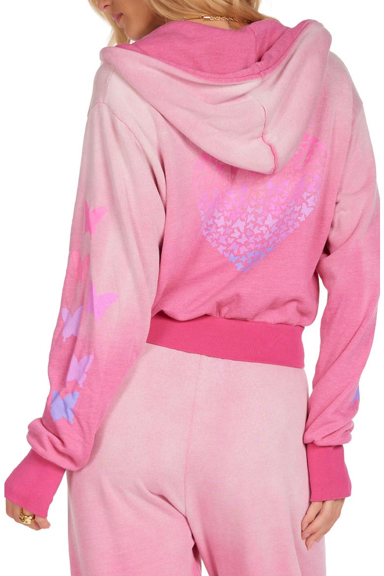 Twyla Ombre Butterfly Heart Hoodie, Main, color, Dark Pink