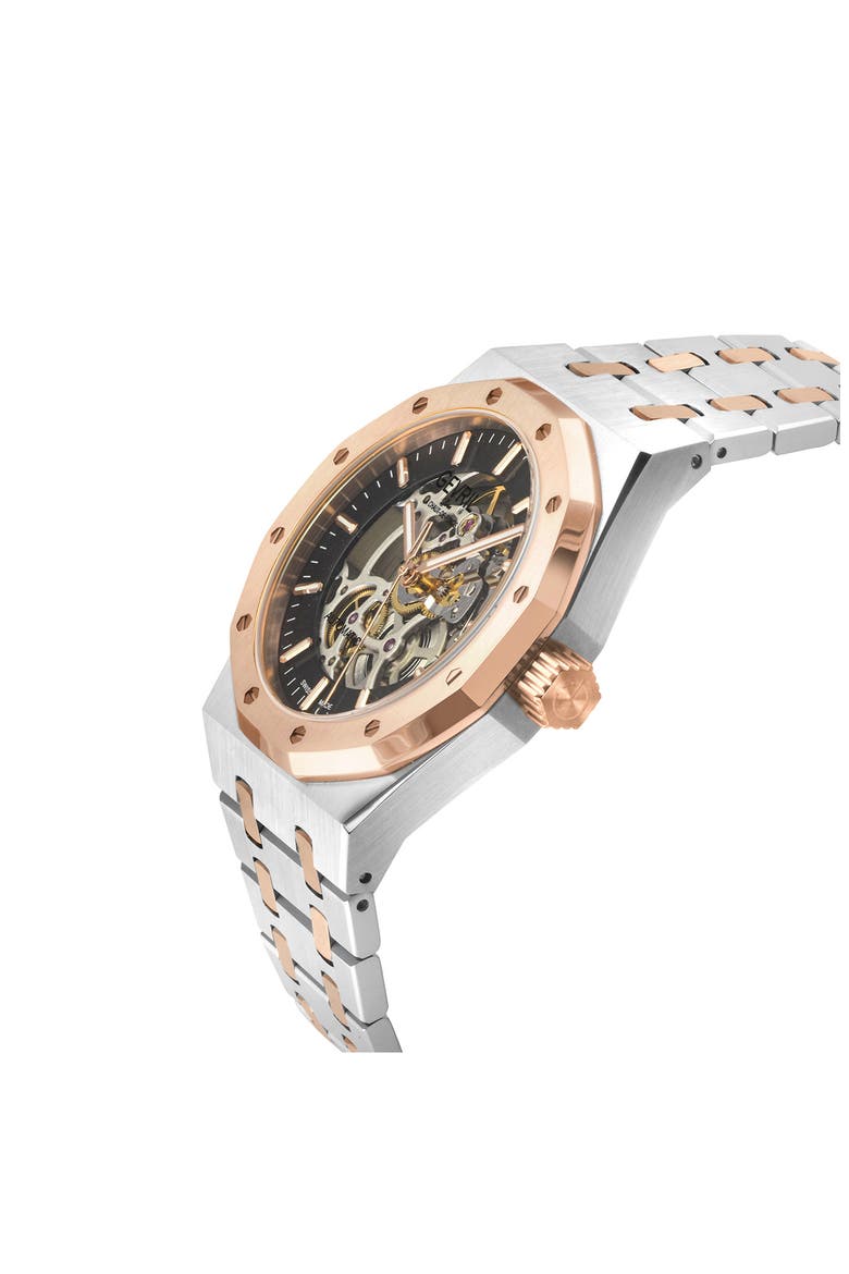 Gotham Bracelet Watch, 41mm, Alternate, color, SILVER/ ROSE GOLD