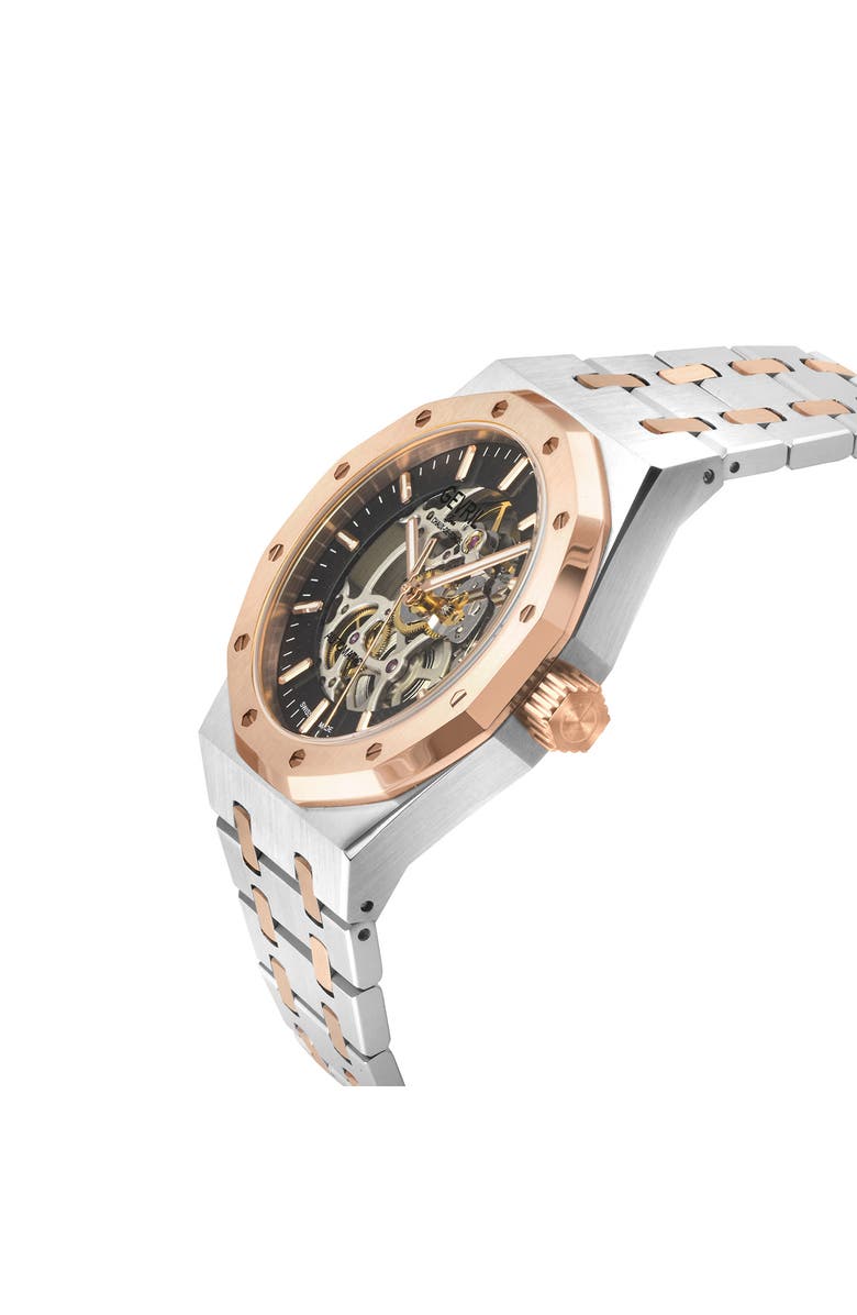 GEVRIL Gotham Bracelet Watch, 41mm, Alternate, color, Silver/ Rose Gold