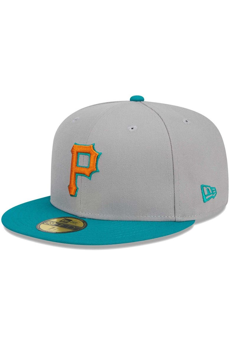 Men's New Era Gray/Teal Pittsburgh Pirates  59FIFTY Fitted Hat, Alternate, color, Gray