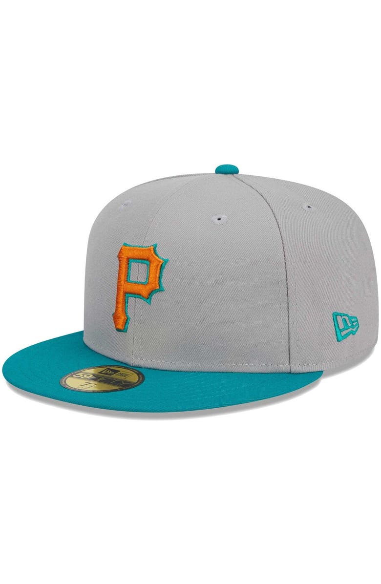 New Era Men's New Era Gray/Teal Pittsburgh Pirates  59FIFTY Fitted Hat, Alternate, color, 