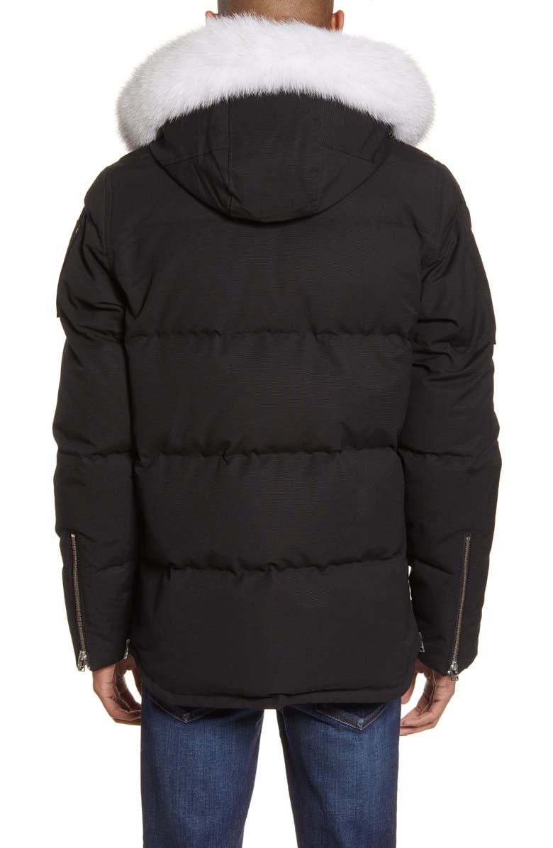 Moose Knuckles 3Q Genuine Fox Fur Trim Down Jacket, Alternate, color, 