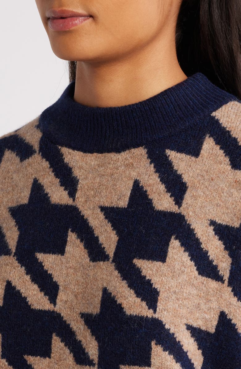 Hatley Carmi Houndstooth Mock Neck Sweater, Alternate, color, 