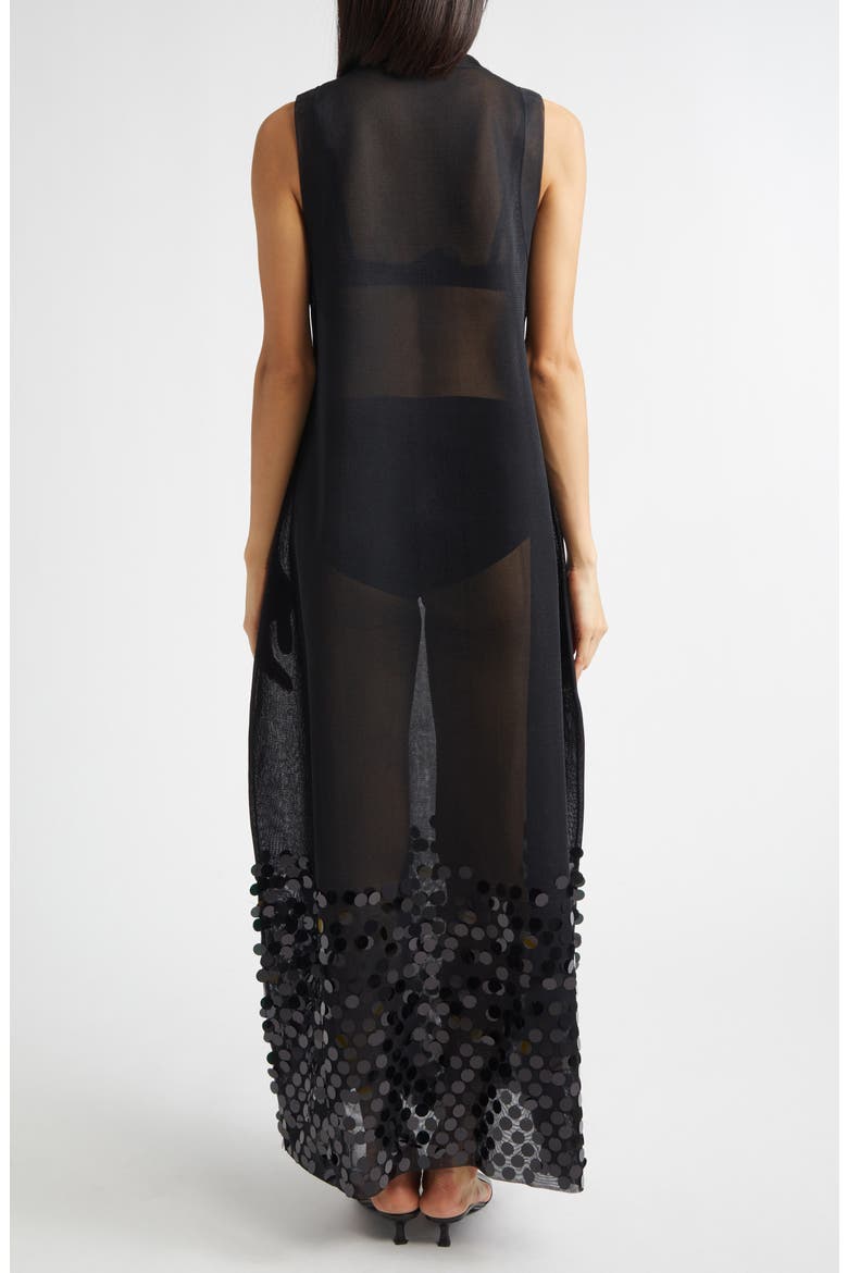 Molly Paillette Mesh Gown, Alternate, color, BLACK