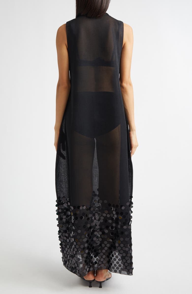 ZANKOV Molly Paillette Mesh Gown, Alternate, color, Black