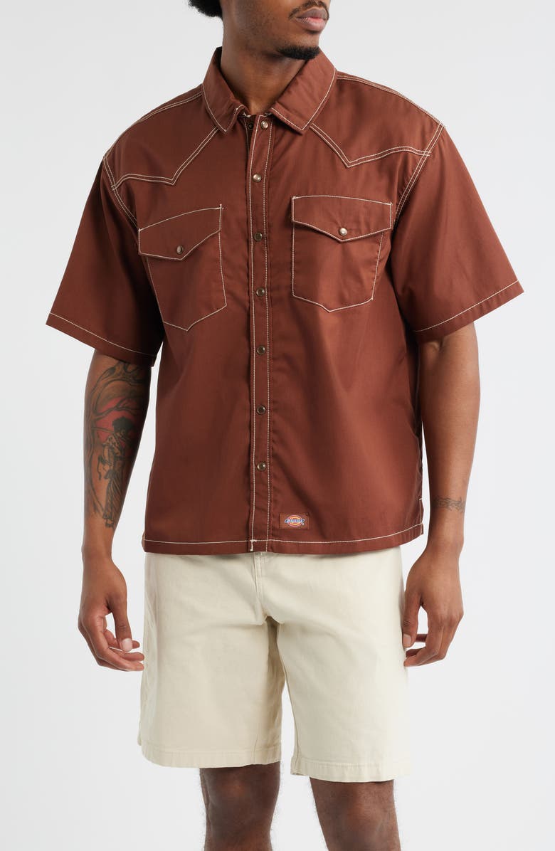 Dickies River Ranch Short Sleeve Snap-Up Shirt, Main, color, 