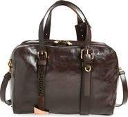 Moschino Leather Top Handle Bowling Bag