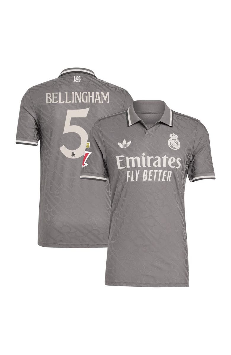 adidas Originals Men's adidas Originals Jude Bellingham Charcoal Real Madrid 2024/25 Third Authentic Player Jersey, Main, color, 