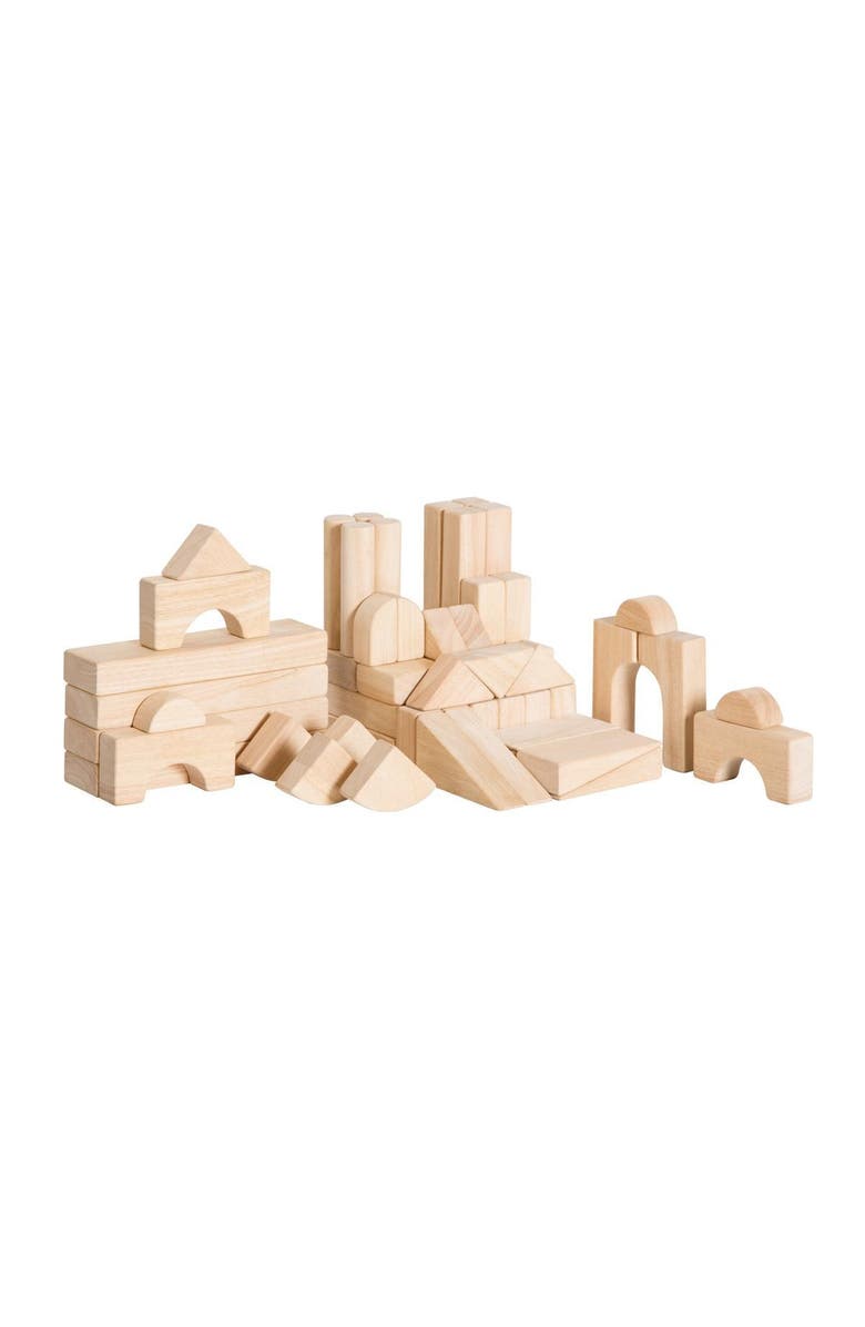 Kaplan Early Learning Company Unit Block Supplement Set 1 - 60 Pieces in 14 Shapes, Main, color, Beige