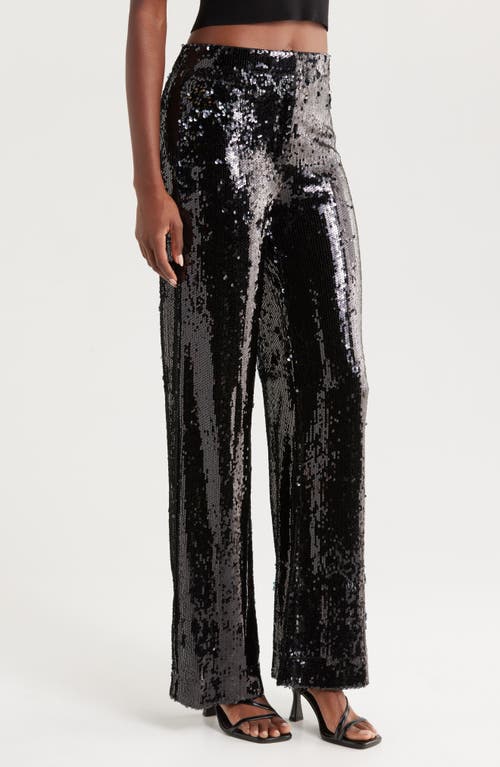 WAYF WAYF FIRST CRUSH SEQUIN WIDE LEG PANTS