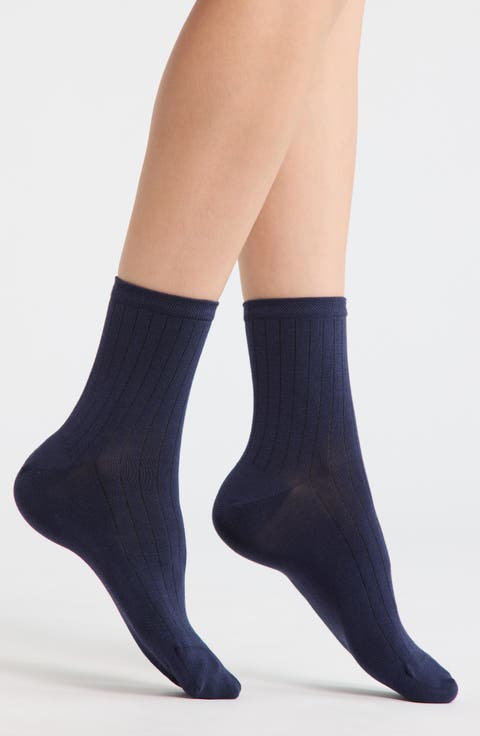 Wide Rib Ankle Socks
