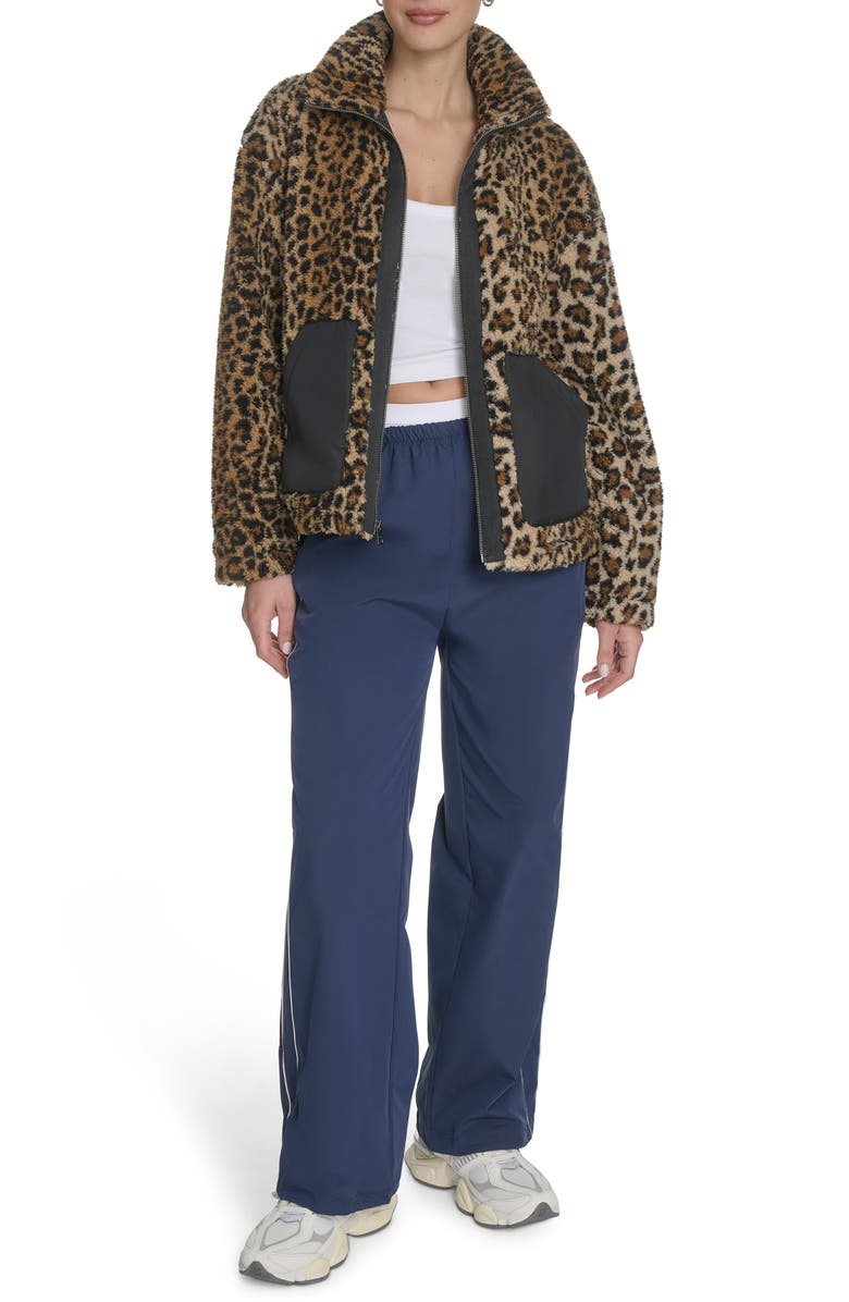 Levi's Faux Shearling Full Zip Jacket, Alternate, color, Black Leopard