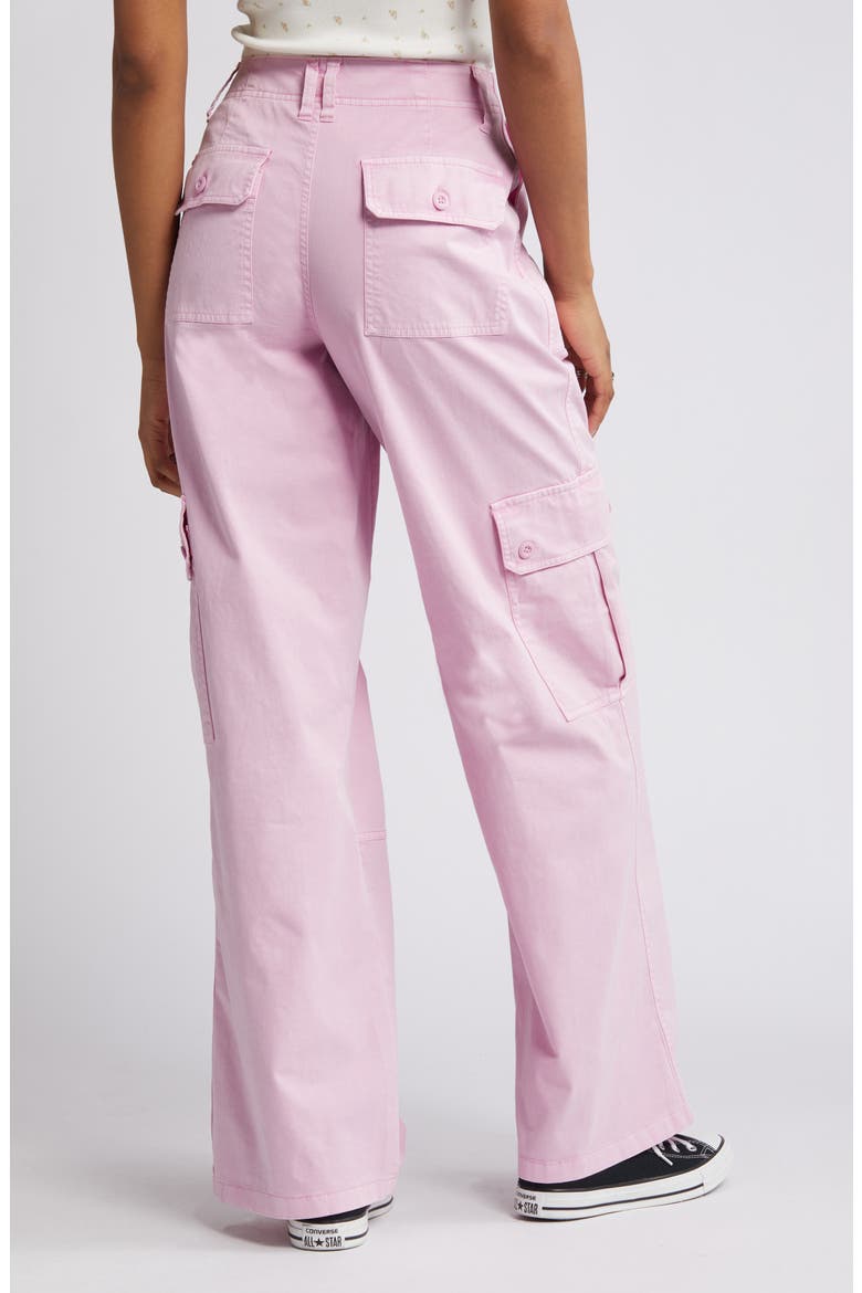 Twill Wide Leg Cargo Pants, Alternate, color, PURPLE PASTEL