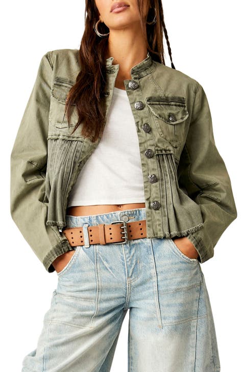 Fashion green jean jackets